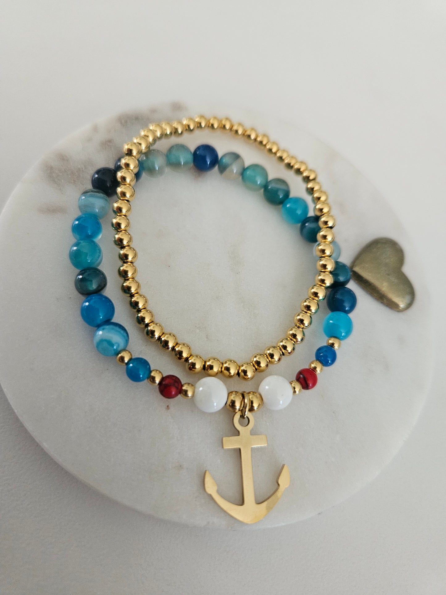 Set de dos pulsera,una pantallas stainless steel