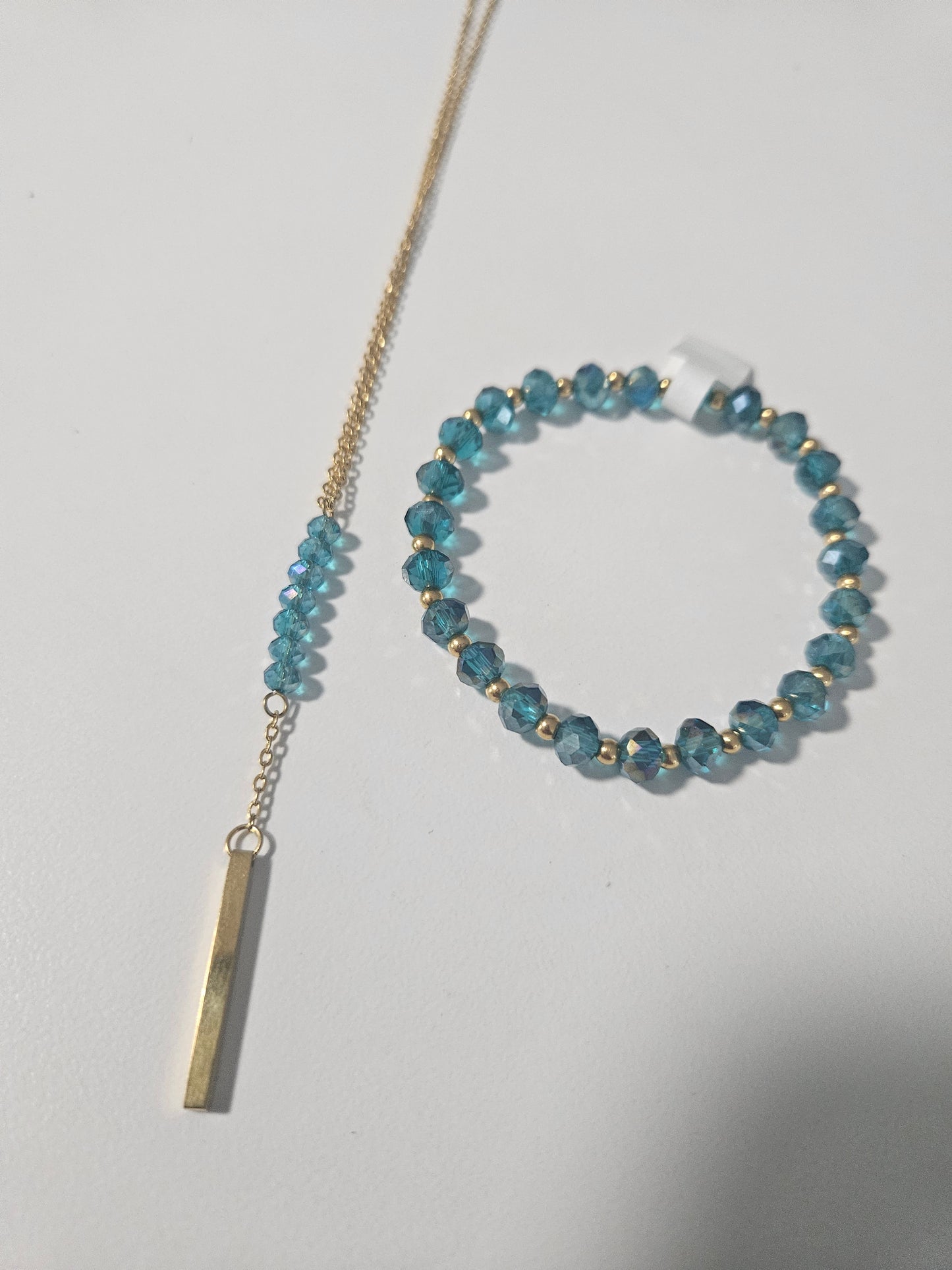 Set de Cadena,Pulsera color turquesa tornasol stainless steel