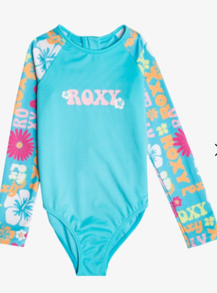 Traje Baño Roxy de Niña Flojera Vintage PowerPoint Onesie. Corre pequeño