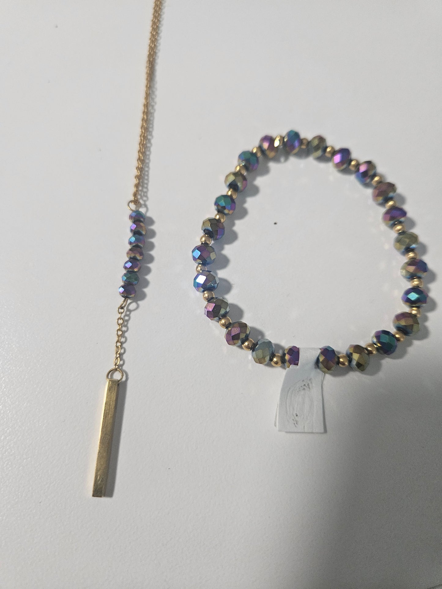 Set de cadena,Pulsera violeta tornasol stainless steel