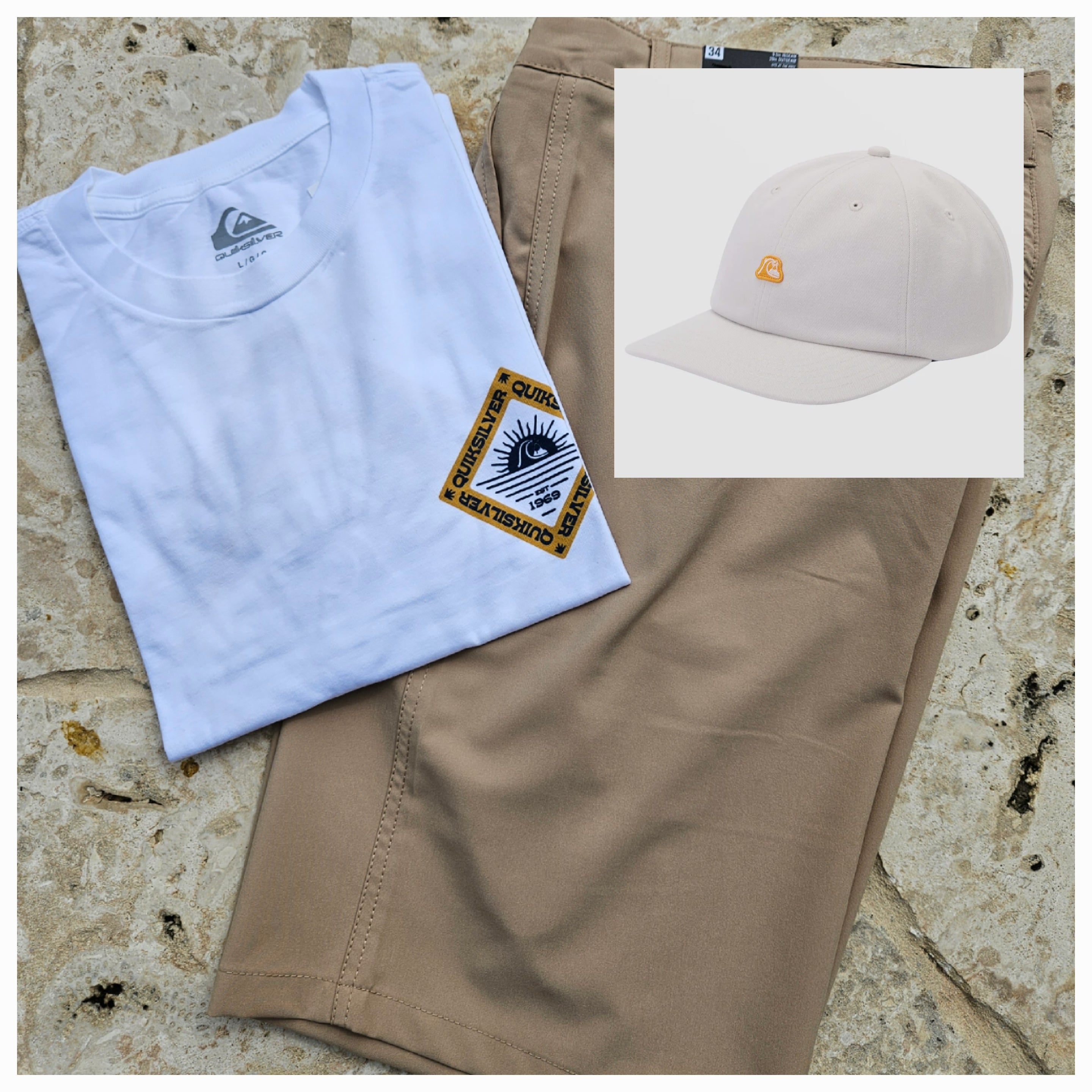 Gorra Quiksilver de hombre. Pierdrop snapback Hat. Adjunto fotos para combinar la gorra