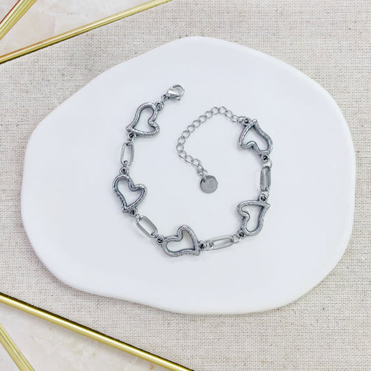 Pulsera de eslabones corazón