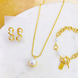 Pulsera eslabones con perlas