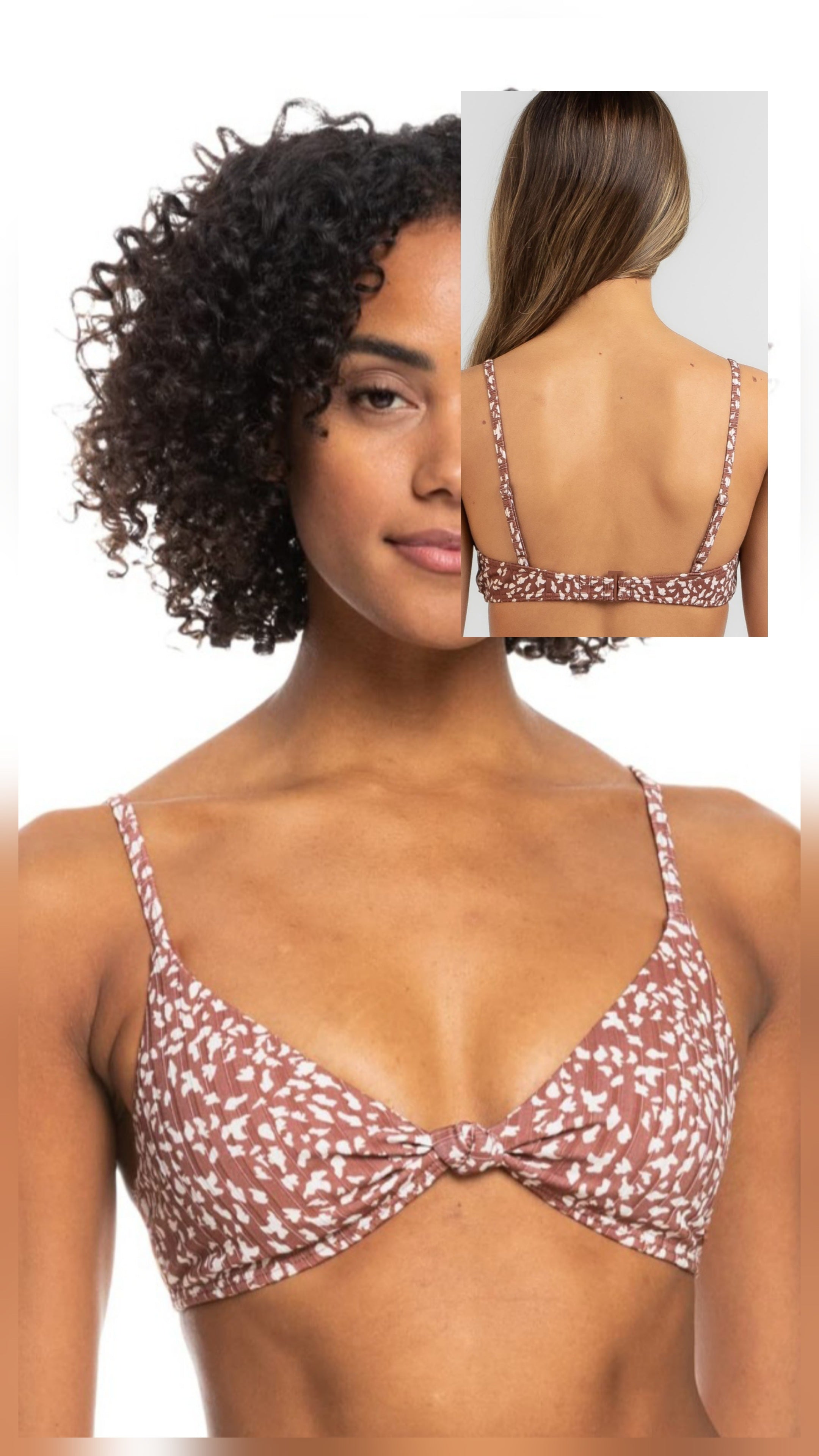 Top Roxy de bikini anudado acanalado Love The Surf