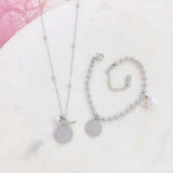 Cadena,amén,perla,cruz