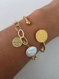 Pulsera eslabones,perla