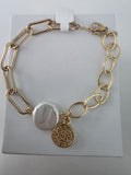 Pulsera eslabones,perla