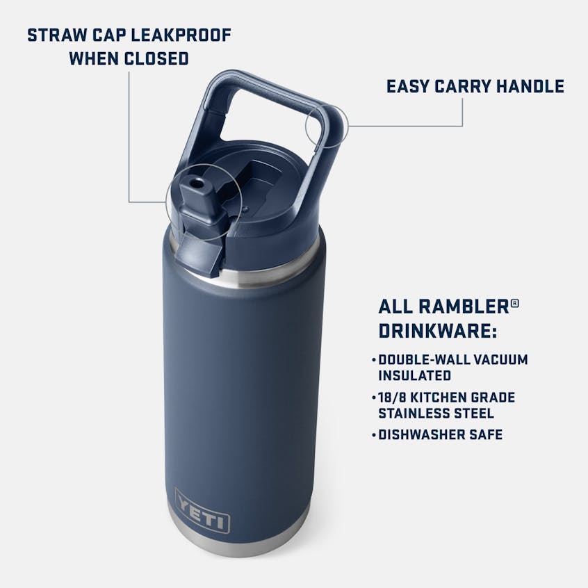 Rambler®
Botella de agua de 26 oz

CON GORRA DE PAJA A JUEGO DE COLOR