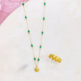 Cadena de concha,con verde