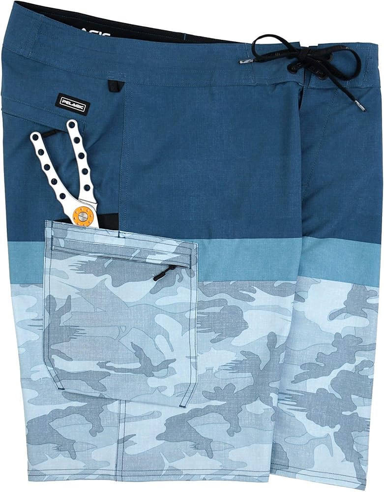 Pantalon de Playa Pelagic Blue Water. Fisch Camo Slate