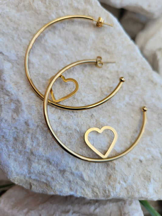 Pantallas Stainless Steel Argolla Corazones