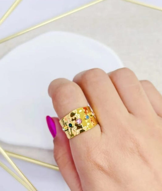 Sortija circulo de colores. AJUSTABLE