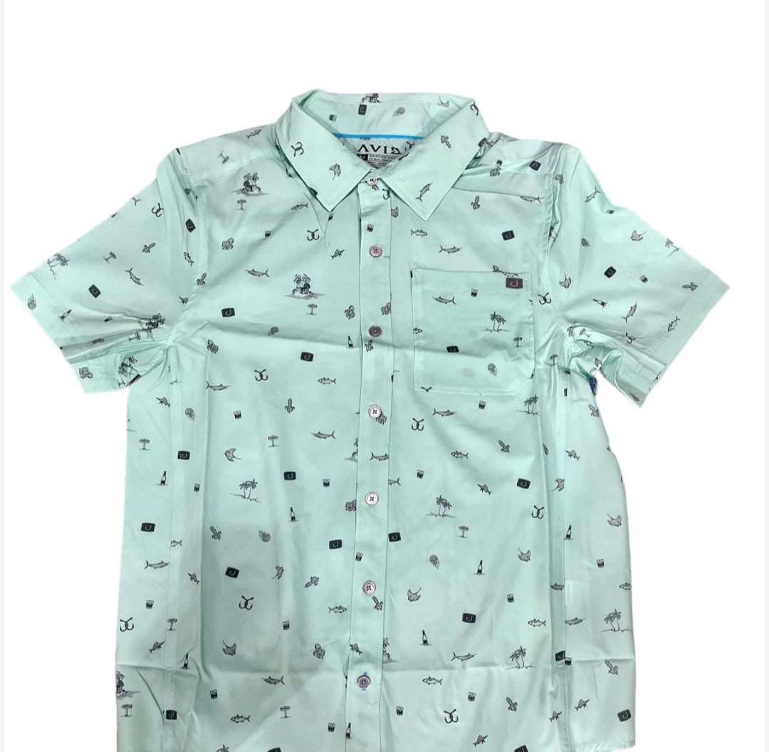 Camisa de Botones AVID Palapa Shirt S/S Seafoam.