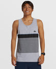 Camiseta sin manga Quiksilver de hombre. Tijuana Stripe Tank Top Athletic Heather