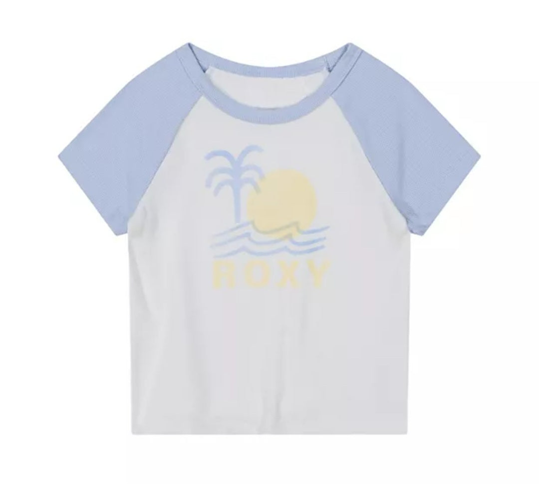 Roxy Big Kid Girls Crew Neck Short Sleeve Oversized Graphic T-Shirt