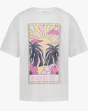 Tshirt Roxy Girls' Short Sleeve Oversized Fit Logo Tee, Crew Neck Graphic T-Shirt, Soft & Comfortable. Corre grande. Es de niña,pero le sirve a una mujer size Small