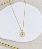 Cadena corazon grande,corazon pequeño rosa