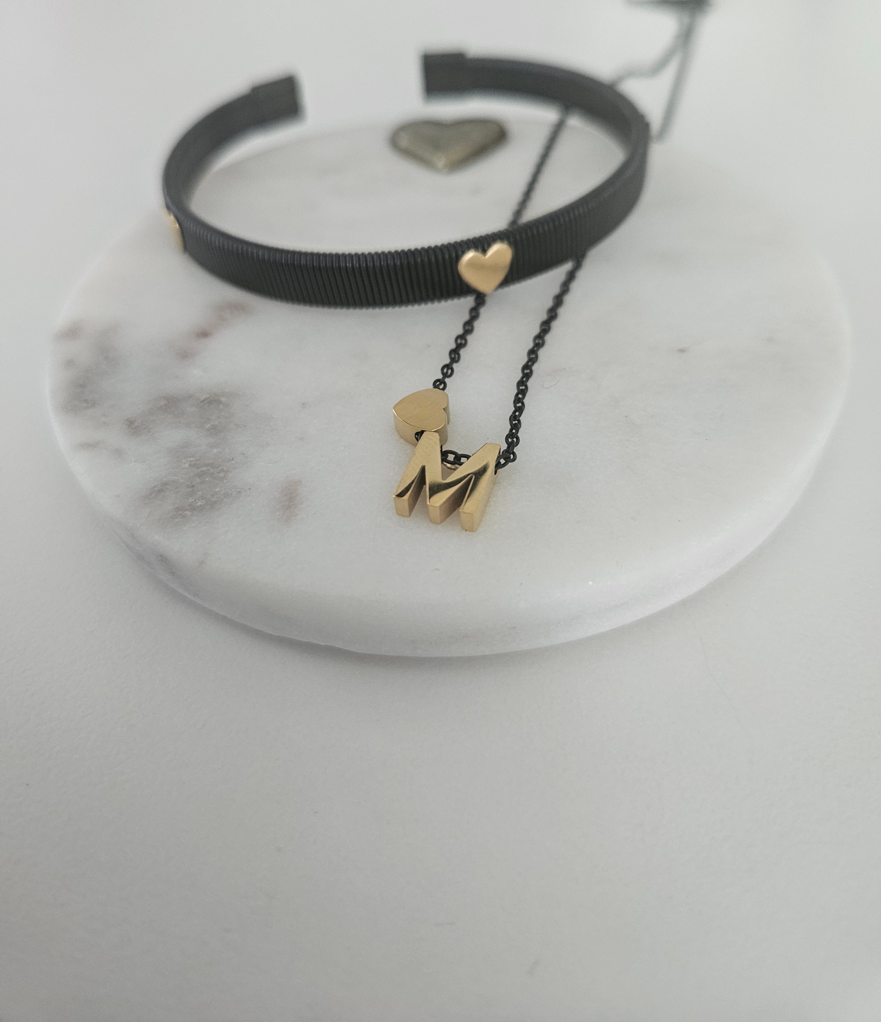 Pulsera Bangle de Corazon Stainless Steel